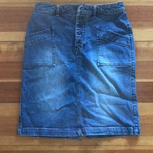 Pilcro Anthro four pocket jeans skirt button front